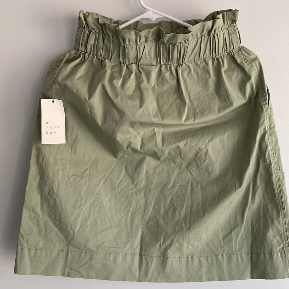 Women’s Utility Mini A-Line Skirt Drawstring Waist - A New Day™ Tan Size XS - Picture 5 of 7